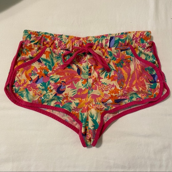Topshop Bright Parrot Print Running Shorts - 6 - Picture 2 of 5
